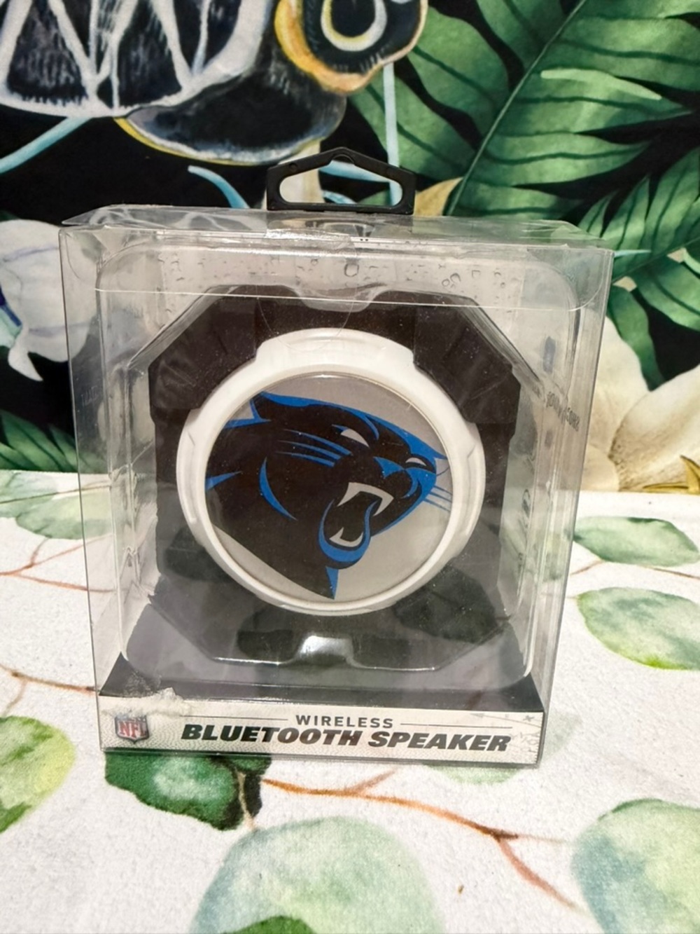 NFL Carolina Panthers Portable Bluetooth Speaker - Black & White with Blue Logo